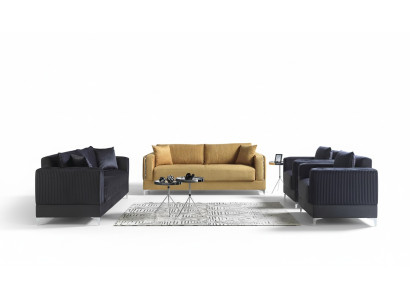 Bankstel 3+2+1+1 zits stoffen modern compleet fauteuil bankstel 3-zits luxe.