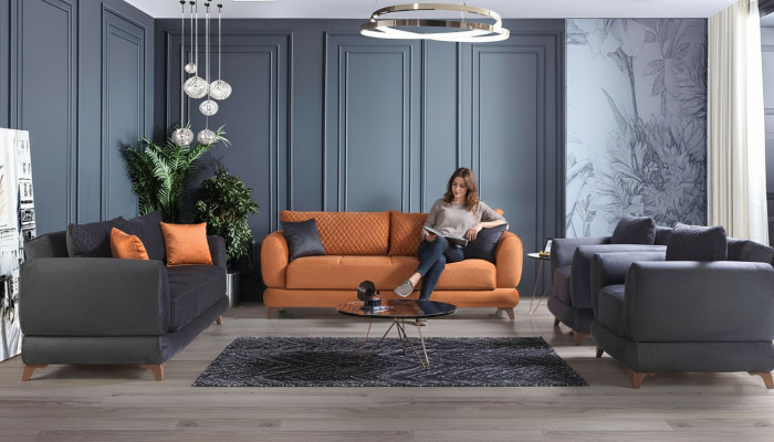 Sofaset 3+2+1+1 Hout woonkamer Luxe Bank Modern Stof Compleet