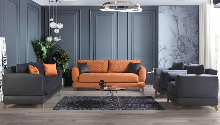 Sofaset 3+2+1+1 Hout woonkamer Luxe Bank Modern Stof Compleet