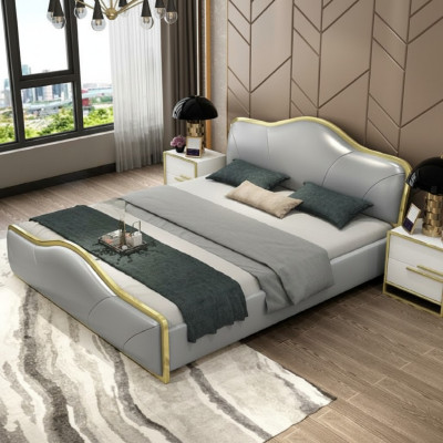 Slaapkamer Bed Bekleding Design Luxe Tweepersoons Hotelbedden Houten Meubels