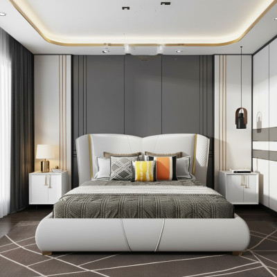 Bed Meubilair Ontwerp Luxe Dubbele Hotelbedden Slaapkamer Houten Meubels