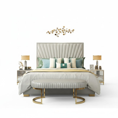 Houten design bed Dubbel Luxe Modern Hotel Frame Slaapkamer Nieuw.
