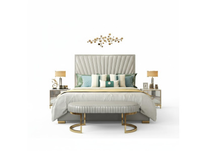 Houten design bed Dubbel Luxe Modern Hotel Frame Slaapkamer Nieuw.