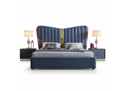 Bedden stoffering design luxe houten tweepersoonsbedden slaapkamer hotel meubels nieuw