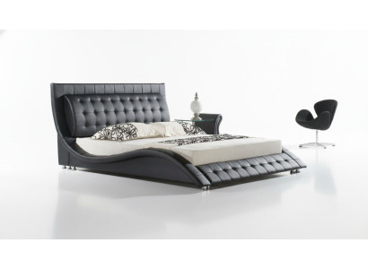 Bed tweepersoonsbed Zwart Bekleed bed Slaapkamer Modern 180x200