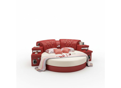 Rond Bed Ronde Bedden Multifunctioneel Hotel Gestoffeerd LED Rek Nieuw