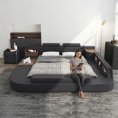 Bedden Moderne Hotel Multifunctioneel Tweepersoons Luxe Design Bed Bekleding