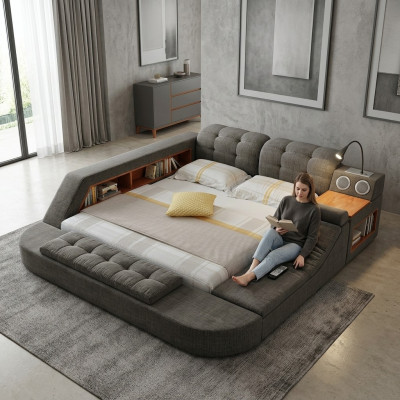 Ontwerpbed gestoffeerde bedden hotel massage functie multifunctioneel rek.