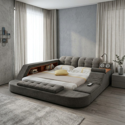Ontwerpbed gestoffeerde bedden hotel massage functie multifunctioneel rek.