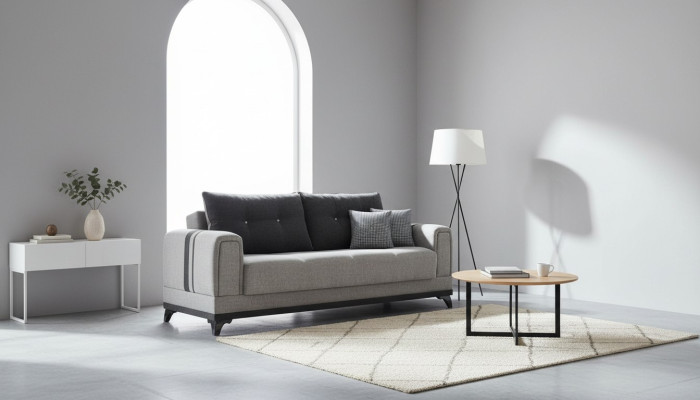 Woonkamer luxe bank 3-zits ontspanningsbanken Modern grijs Ontspanning 3-zitsbanken