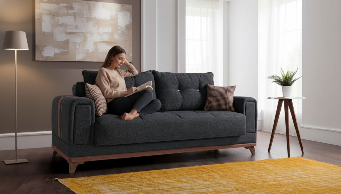 Luxe woonkamerbank 3-zits relaxbank Modern 230 cm Luxe Zwart
