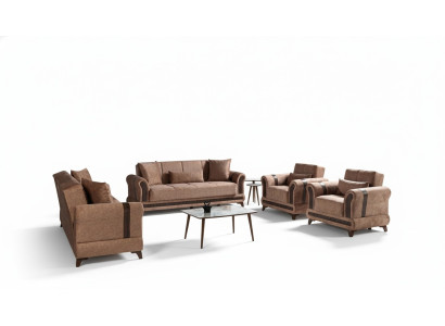 Sofaset 3+2+1+1 zits woonkamerset textiel bank fauteuil slaapbank