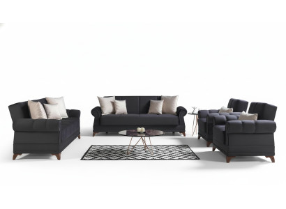 Bankstel 3+2+1+1 zits van textiel Modern Compleet 2x Fauteuil Bankstel 3-zits Luxe