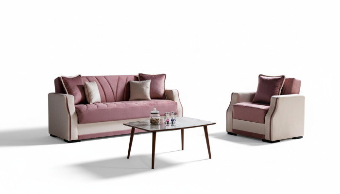 Bankstel 3+1 zits Stof Hout Bankstel 3 zits Modern Fauteuil Compleet Set Nieuw 3