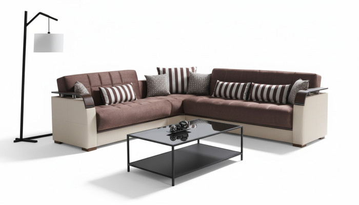 Hoekbank woonlandschap Beige L-vorm Bank Woonkamer Hoekbanken Luxe 315 x 245