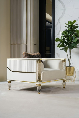 Ontwerpsuite Luxe fauteuil Relax Stof Witte fauteuil Relax Stoel Moderne luxe