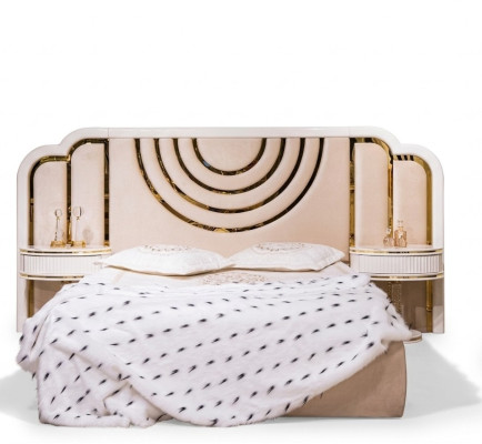 Modern slaapkamer set Bed + 2x nachtkastjes Design meubels 3 delig. Nieuw.