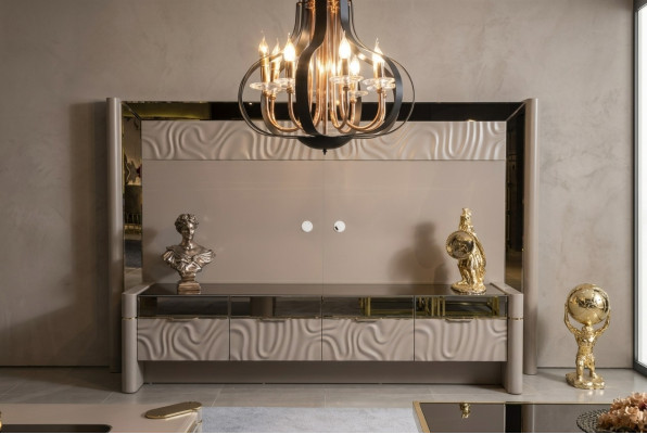 Luxe woonwand RTV laag tv-meubel standaard beige woonkamer meubels nieuw