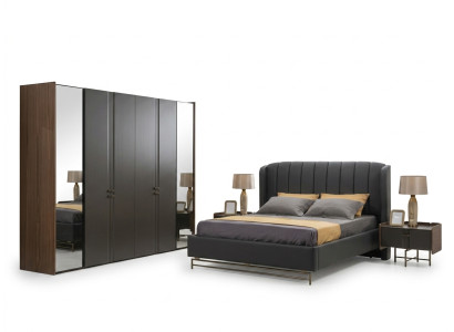 Slaapkamer set Bed 2x Nachtkastje Kledingkast Kaptafel met spiegel 5-delig