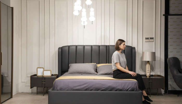 Modern slaapkamer set Bed + 2x nachtkastjes Design meubels 3-delig EU