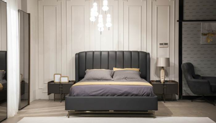 Modern slaapkamer set Bed + 2x nachtkastjes Design meubels 3-delig EU