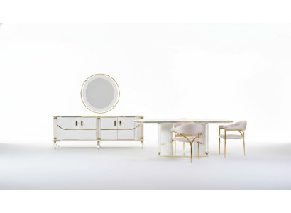 Luxe eetkamerset Eettafel + 6x stoelen + dressoir Eetgroepen Sideboard 8 delig