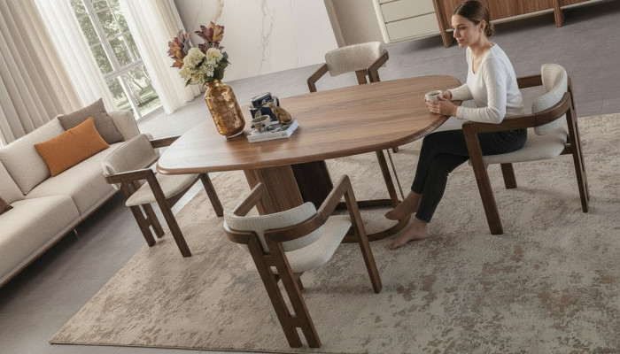 Eetkamer set luxe 6x stoelen eetkamertafel eethoek garnituur leunstoelen modern nieuw