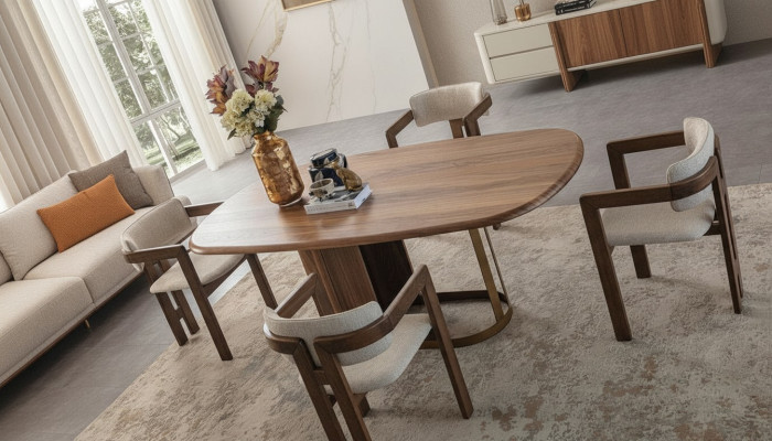Eetkamer set luxe 6x stoelen eetkamertafel eethoek garnituur leunstoelen modern nieuw