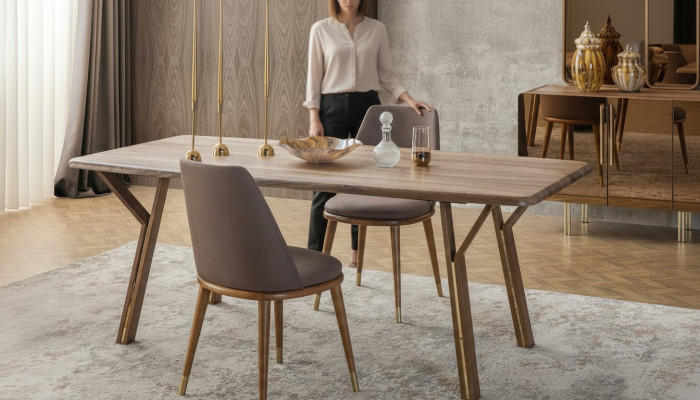 Garnituur Eetkamer Stoel Set 6x Stoelen + Eettafel Luxe Meubelgroep Eetkamerset