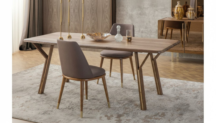 Garnituur Eetkamer Stoel Set 6x Stoelen + Eettafel Luxe Meubelgroep Eetkamerset