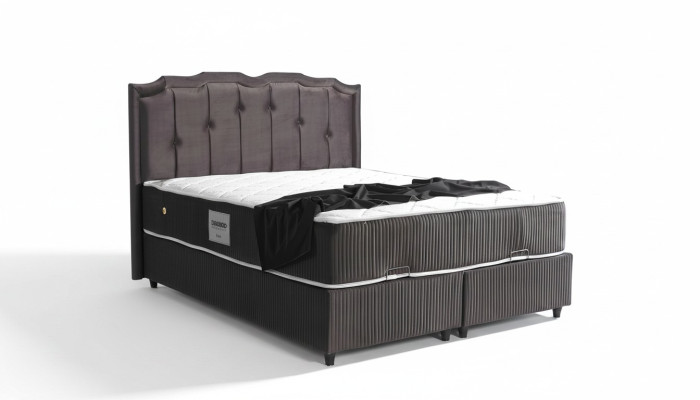 Bed ontwerp Bedden Luxe Bekleed Slaapkamer Meubels Boxspring Bruin 160x200