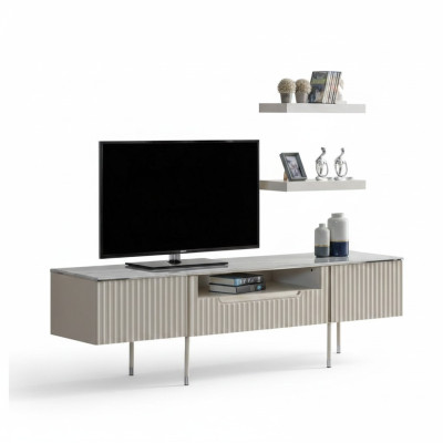 Rtv met 2x planken Laag tv-meubel Sidetable Tafel Woonkamer Modern Houten Ontwerp
