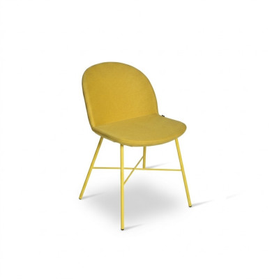 Gele stoel eetkamer zitting luxe designer textielstoelen zitmeubel