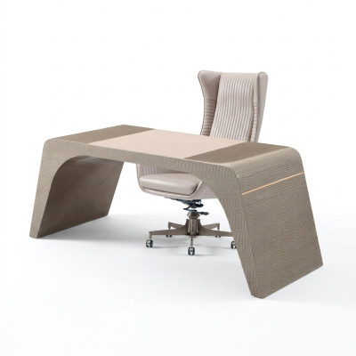 Werkkamer kantoor Luxe bureau met computerstoel Moderne beige kantoormeubelen