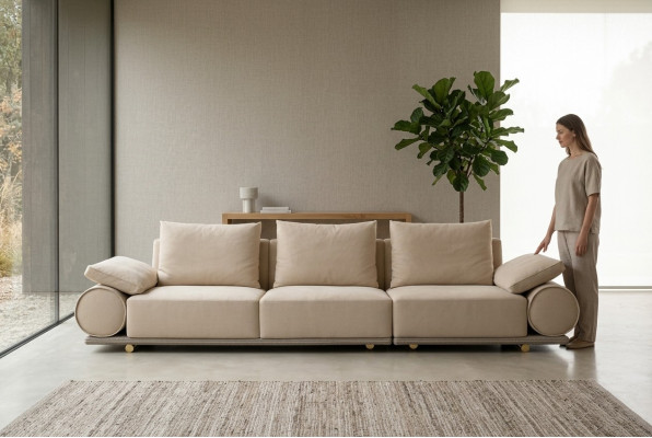 Woonkamer gestoffeerde bankstellen Modern Driedelig Bankstel 4-zits. Bank Luxe Beklede Meubels