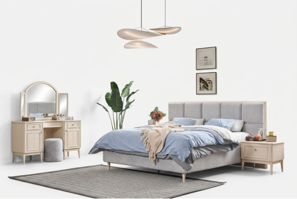 Complete slaapkamer meubelset Bed 2x Nachtkastje Kaptafel 4-delig Nieuw