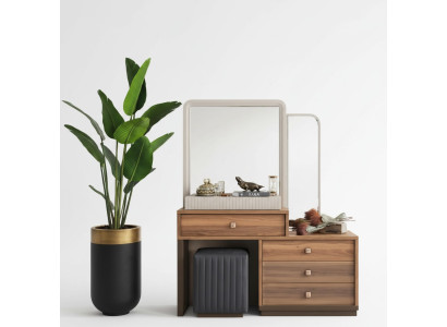 Bruine kaptafel Luxe houten kaptafel Moderne toilettafel