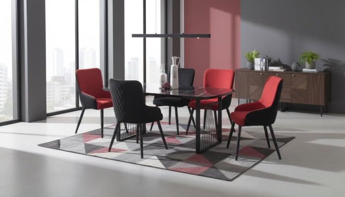 Eettafel + 6x Stoelen Eetgroep Eetkamerset Zitsamenstelling Zithoek Nieuw