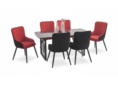 Eettafel + 6x Stoelen Eetgroep Eetkamerset Zitsamenstelling Zithoek Nieuw