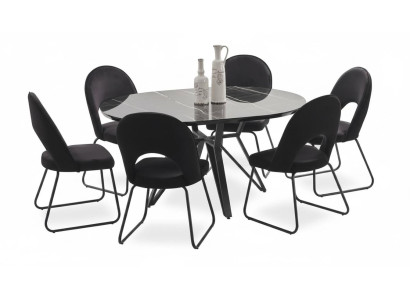 Eetkamer set Eettafel 6x Stoelen Compleet Set Luxe 7-delig