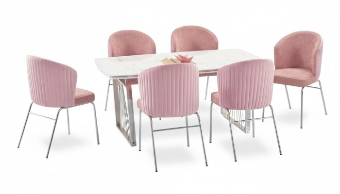 Eetgroep Eettafel 6x Stoelen Moderne Tafel Luxe Meubels Eetkamer 7-delig