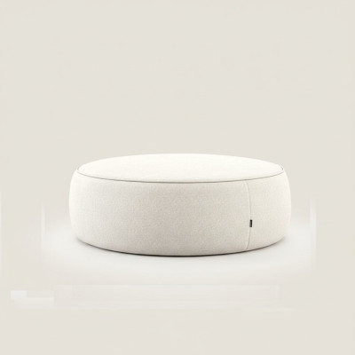 Witte luxe gestoffeerde kruk ronde kruk zitmeubel ontwerp stijlvol meubilair