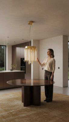 Kroonluchter stijl Moderne nieuwe hanglamp plafondlamp woonkamer glas