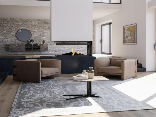 Moderne ontwerper 2x fauteuil bekleding set luxe textiel woonkamer salontafel nieuw