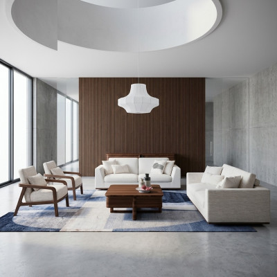 Sofagroep 2x tweezitsbank bank ontwerp 2x fauteuil woonkamer inrichting