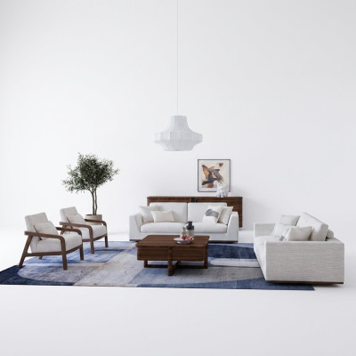 Sofagroep 2x tweezitsbank bank ontwerp 2x fauteuil woonkamer inrichting