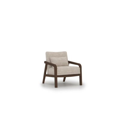 Luxe houten fauteuil woonkamer textiel gestoffeerde meubels design inrichting nieuw