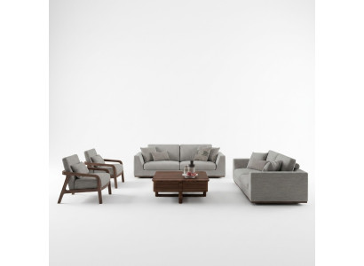 Ontwerp bankstel 3-delig Tweezitsbank Bankstel 2x fauteuil Woonkamer