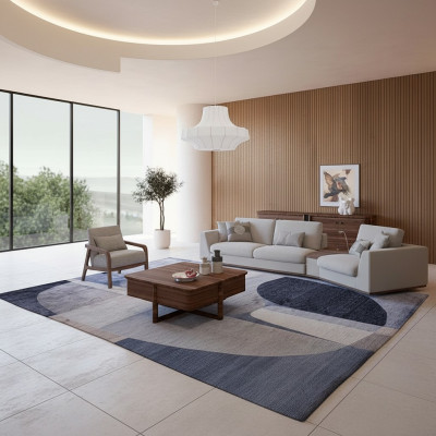 Zitbankbank Bank Driezitter Woonkamer Ontwerpstoel Hout Textiel