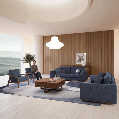 Woonkamer Modern Stoffenbank Tweezitter Bank Luxe Design Inrichting